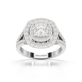 1.83 CT Cushion Cut Halo Lab Diamond Ring